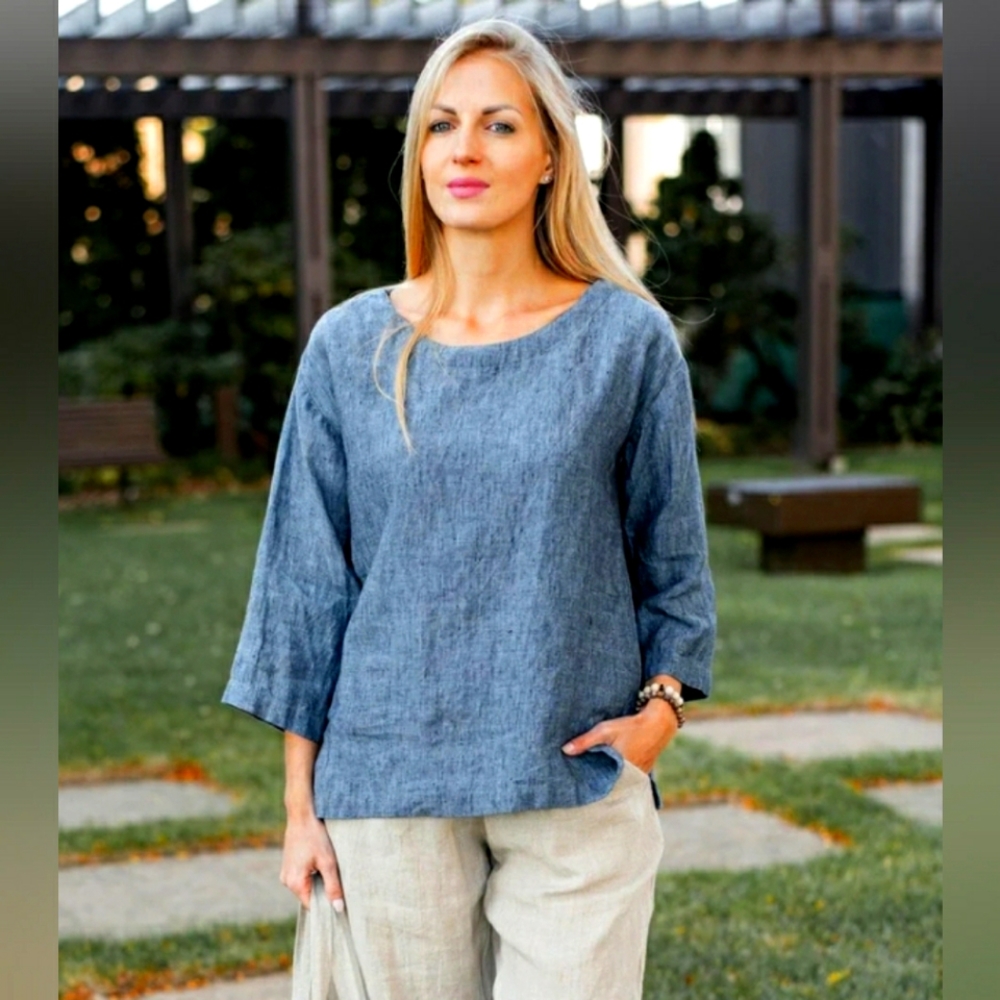 Sigrid Olsen 10% Linen Top - image 1